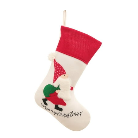 

JDEFEG Christmas Decorations Potted Christmas Decoration Embroidery Elderly Large Christmas Socks Christmas Gift Socks Gift Bag Chandelier Hanging Cloth Beige