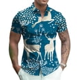 thumbnail image 5 of 2024 verano nuevas camisas para hombre, camisetas vintage con flores y alces, camisas de manga corta con estampado 3D a la moda, camisas florales de calle, ropa para mujer, 5 of 5