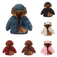 thumbnail image 2 of Zecgelong Toddler Kids Baby Boys Girls Winter Bear Ears Hooded Coat Jacket Thick Warm Outerwear Clothes Outfits, 2 of 5