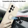 thumbnail image 5 of for Samsung Galaxy S24 Ultra Case with Magnetic Ring Holder [Premium Soft Liquid Silicone & Anti-Scratch Microfiber Liner] Slim Kickstand Protective Phone Case for Galaxy S24 Ultra White, 5 of 14
