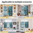 thumbnail image 6 of Blue Teal Spring Floral Kitchen Curtains Short 45 Inch Length, Modern Botanical Oil Painting Art Grommet Top Bedroom Living Room Curtains, Light Filtering Cafe Curtain Drapes 2 Panels Set 84''x45'', 6 of 9