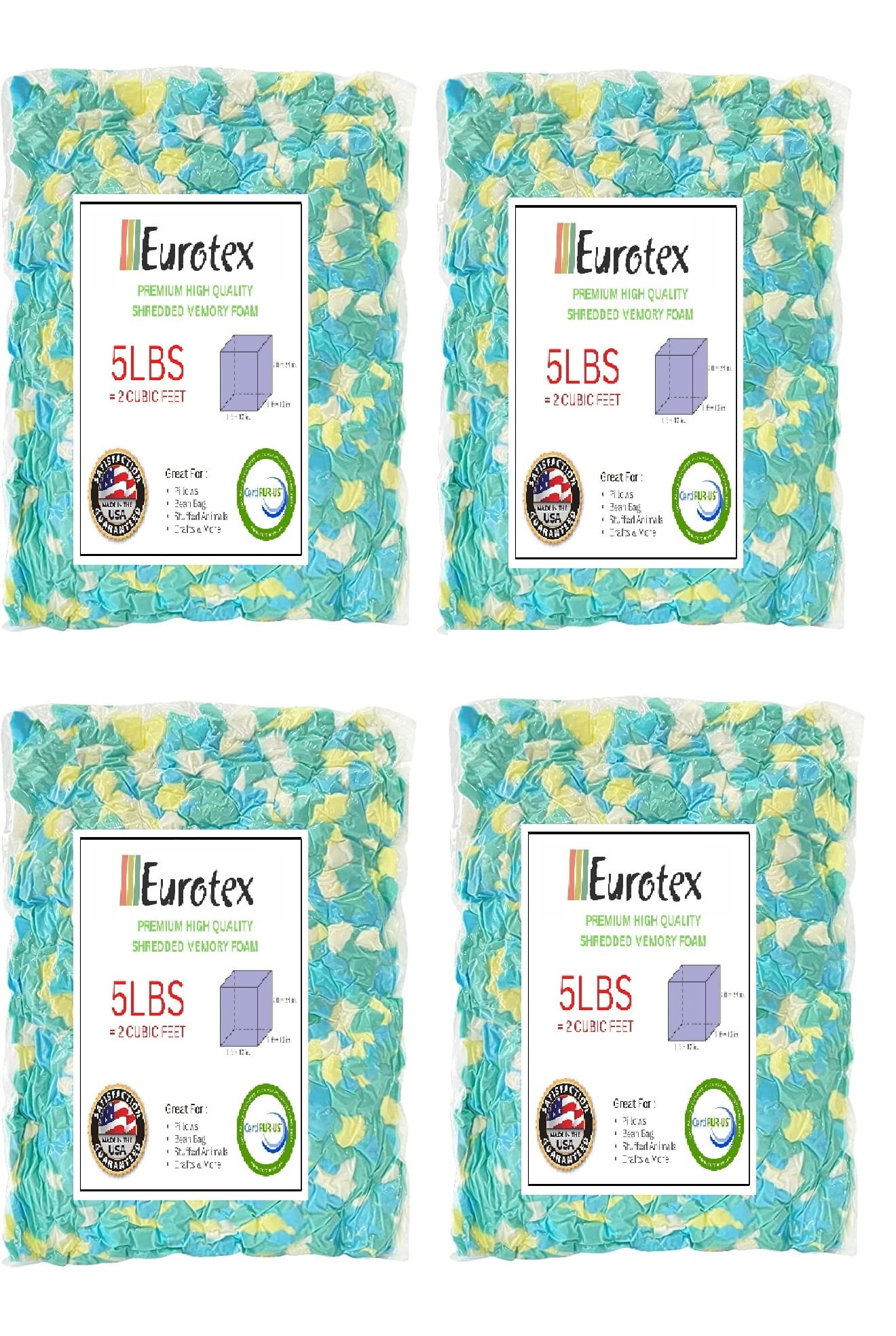 Eurotex Bean Bag Filler Shredded Memory Foam for Pillow Stuffing
