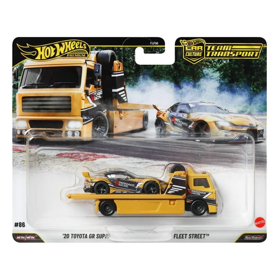 Hot Wheels® Team Transport Truck & Race Car, Gift for Racing Collectors