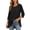 Black, variant on Women's Solid Color Round Neck 3/4 Raglan Sleeve Ruched Loose Fit Flowy Ruffle Hem Tunic Length Pullover Blouse Top for Vacation Pink S