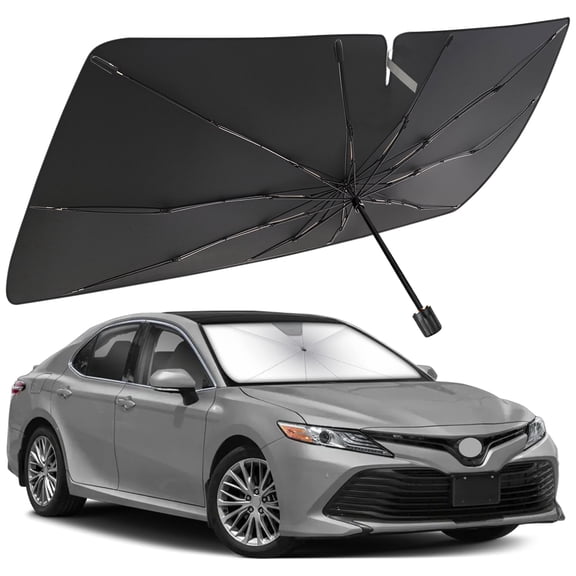 Windshield Sun Shade Umbrella for Toyota Camry 2003-2025, Foldable Car Umbrella Sunshade with UV Block Front Window Cover (Heat & Sun Protection)