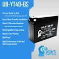 thumbnail image 4 of Replacement 2006 Yamaha TTR50E 50CC Factory Activated, Maintenance Free, Motorcycle Battery - 12V 2.3Ah, UB-YT4B-BS, 4 of 8