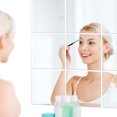 thumbnail image 3 of YUANOU 15*15cm Glass Mirror Tiles Wall Sticker Square Self Adhesive Stick On DIY Home(16pc), 3 of 7
