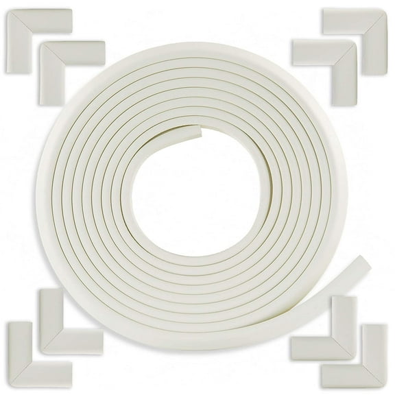 Bebe Earth - Baby Proofing Edge and Corner Guard Protector Set - 20 Feet, 8 Corners, White