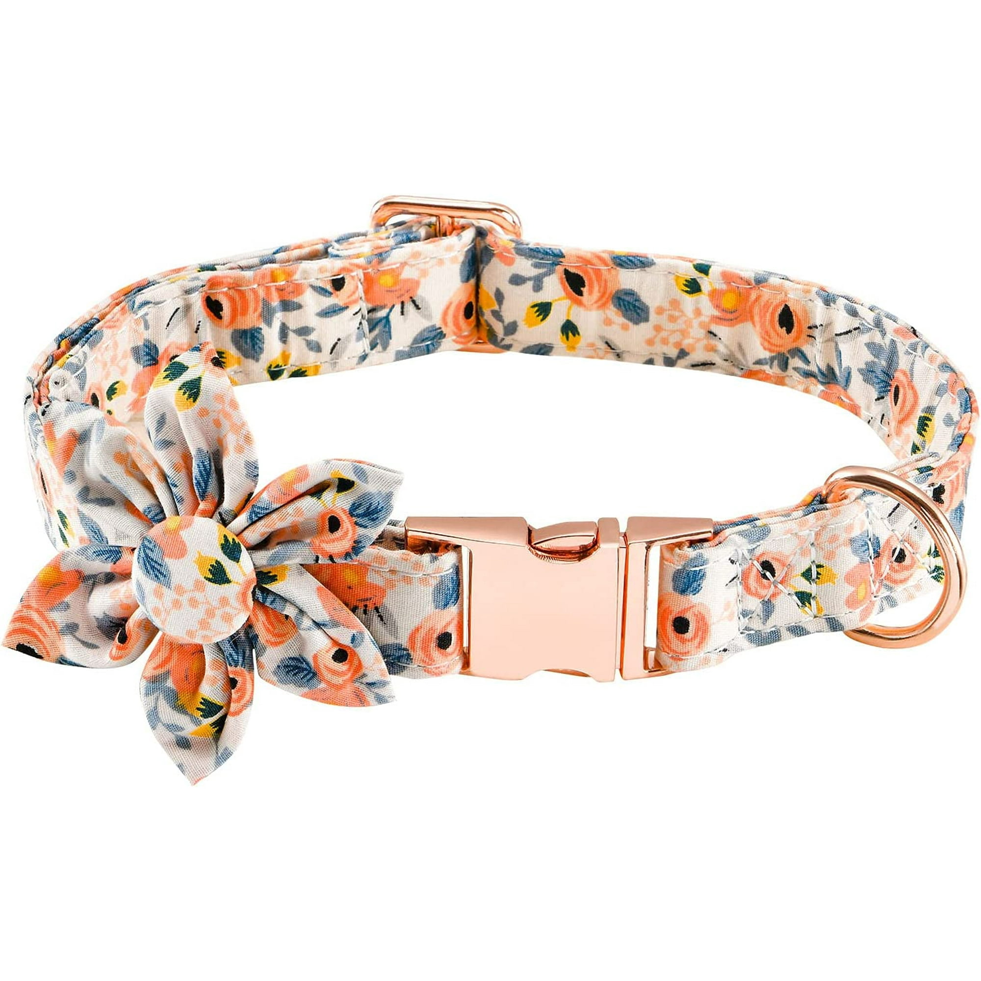 Hongchun Female Dog Collar Girl Puppy Collar with Cute Flower Adjustable Safety Metal Buckle and D Ring for Small Medium Large Dog Walmart