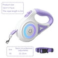 thumbnail image 2 of Pet Retractable Dog Leash 16ft/5m With LED light | Reflective Nylon Tape Retractable Leash With Collar (Purple) - XS, 2 of 7