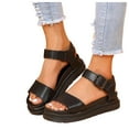 thumbnail image 2 of IUJSOY Flat Sandals for Women Open Toe Comfortable Footbed Platform Slingback Summer Walking Shoes, 2 of 9