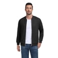 thumbnail image 2 of GIRUNS Men's Casual Varsity Jacket Vintage Suede Bomber Jackets Lightweight Outerwear Coat Black 2XL, 2 of 6