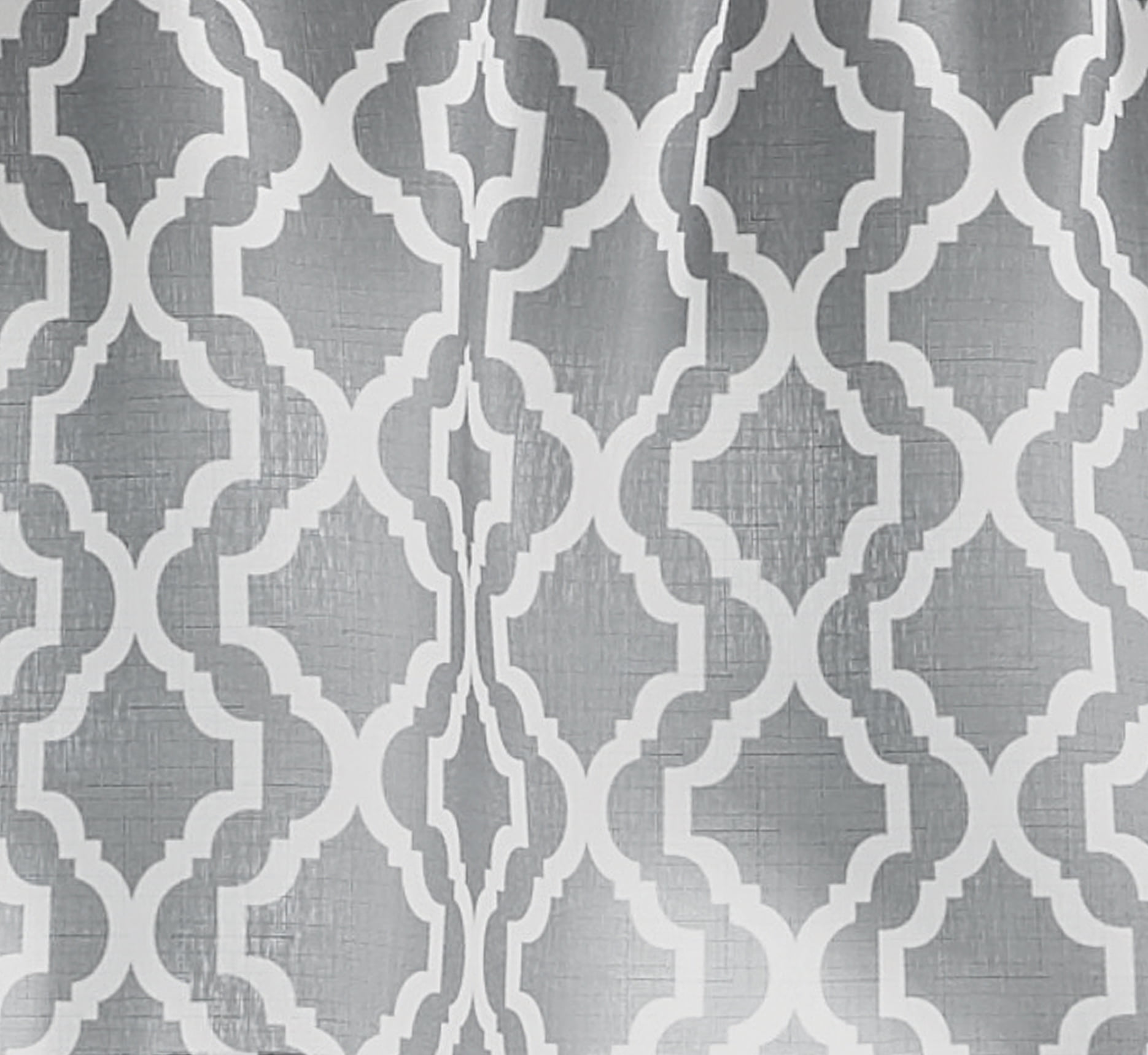 Mainstays Lattice Print Curtain Tier Pair and Valance Set, 3-Piece, Gray, 56" W x 36" L