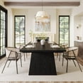 thumbnail image 4 of Tribesigns Dining Table for 6, Farmhouse Wood Kitchen Table with Pedestal for Dining Room, Black, 4 of 5