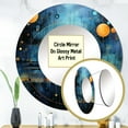 thumbnail image 3 of Designart "Starry Confluence Cosmic Harmony" Abstract Shapes Gold Large Round Mirror - Round Mirror Wall Décor - Modern Round Printed Mirror 36" x 36" Inch, 3 of 5