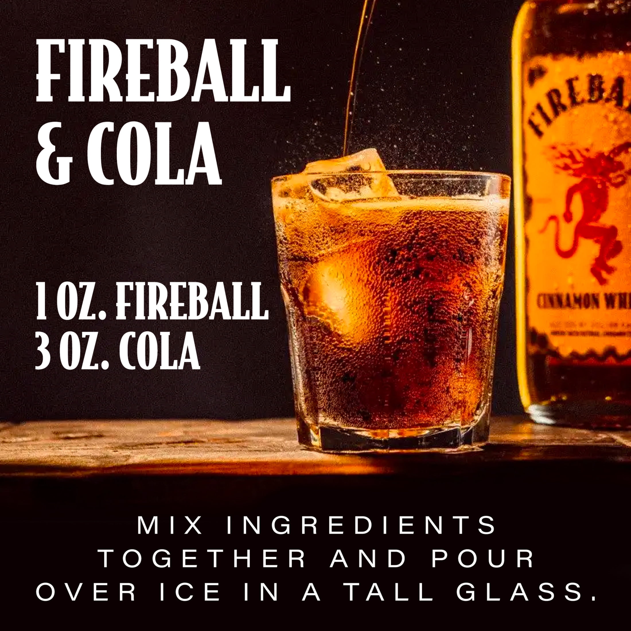 Fireball Cinnamon Malt Beverage, 50ml Bottles, 10 Count, 16.5% Alcohol