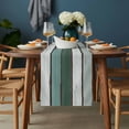 thumbnail image 2 of Green Gray White Table Runner - 72 Inch Long, Kitchen Dining Table Runner Dresser Scarves, Country Vintage Gradient Wooden Plank Farmhouse Decor for Coffee Tables Wedding Party Banquet, 2 of 7