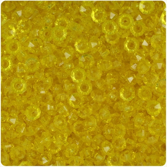 BeadTin Dark Yellow Transparent 6mm Faceted Rondelle Craft Beads (1350pcs)