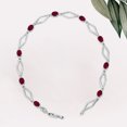 thumbnail image 6 of SZUL Women's Ruby and Natural Diamond Star Link Bracelet in .925 Sterling Silver, 6 of 7