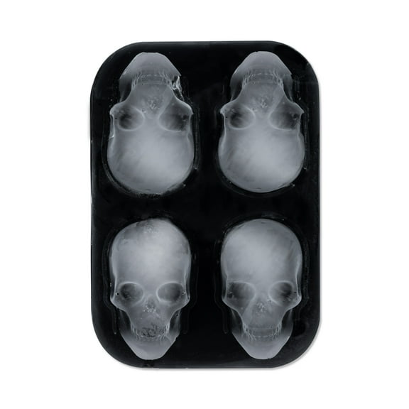 Foster & Rye Skull Ice Mold, Silicone Ice Tray for Freezer, Home Bar, Black