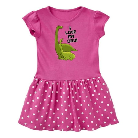 

Inktastic I Love my Dad with Baby and Daddy Brontosauruses Gift Toddler Girl Dress