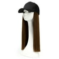 thumbnail image 2 of Visières Casquette de Baseball Cheveux Raides Coiffure Perruque Réglable Chapeau Attaché Cheveux Longs Synthétiques, 2 of 4
