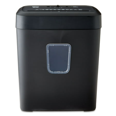 Pen Gear 6-Sheet Cross-Cut Paper/Credit Card Shredder with 3.7 Gallon Bin, Black, Home & Office Use