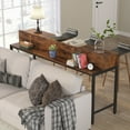 thumbnail image 3 of Tribesigns 70.87 Inches Long Console Table, Industrial Sofa Table Behind Couch Bar Table with Storage Shelves, 2-Tier Narrow Sofa Console Tables for Living Room, Entryway, Kitchen, Rustic Brown,Wood, 3 of 5