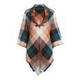 thumbnail image 5 of Time and Tru Women's Plaid Ruana with Toggle Closure, Sizes S/M-L-XL, 5 of 5
