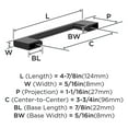thumbnail image 4 of Amerock Cityscape 3-3/4 inch (96mm) Center-to-Center Matte Black Cabinet Pull - 10 Pack, 4 of 5
