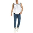 thumbnail image 2 of INSPIRE CHIC Outfit Men's Vest Hoodie Zip Up Sleeveless Drawstring Hooded Vest 46 White, 2 of 7