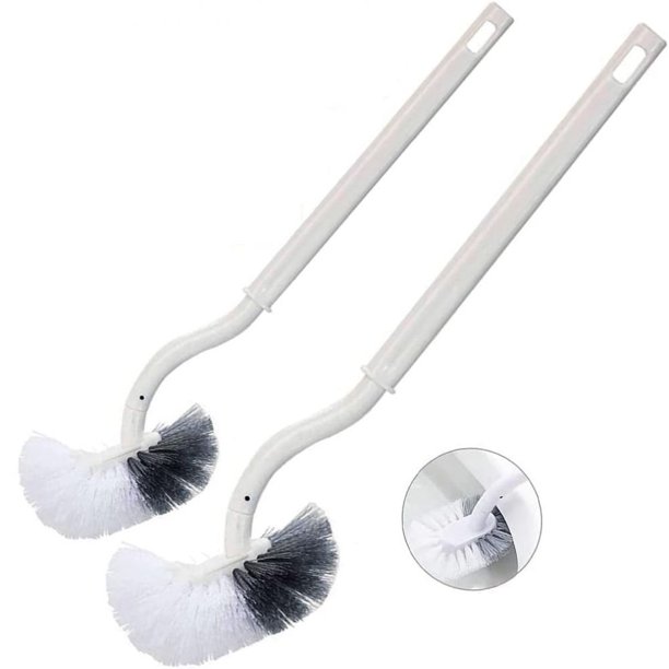 Cepillo para inodoro de 2 unidades, cepillo para inodoro con limpiador de bordes, cepillo para inodoro mejorado