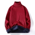 thumbnail image 3 of Suéter de terciopelo de una pieza de otoño e invierno para hombre, suéter de cuello alto de color sólido con solapa, suéter informal para jóvenes, 3 of 6