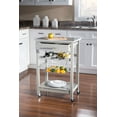Linon Roger Kitchen Island Granite Top, Gray, with Castors