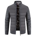 thumbnail image 2 of Suéter de cuello alto con forro polar y costuras gruesas para hombre, cárdigan informal de talla grande para hombre, 2 of 5