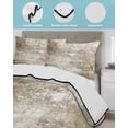 thumbnail image 4 of Quilts Full Size Bedding Set, Shabby Brown Lightweight Quilted Comforter, Oil Painting Vintage Art Brown White Soft Reversible Bedspread Coverlet with Pillow Covers for All Season, 78" x 90", 4 of 7