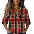 thumbnail image 2 of Endives Womens Button Down Shirt Long Sleeve Print Long Sleeve Shirts Ladies Blouses Womens Top Spring Outfit, 2 of 5