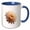 Blue/White, variant on 3drose, Peony Single Flower Cut Out, 11oz Two-tone Red Mug