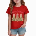 thumbnail image 5 of sdbrld Christmas Shirts for Kids Girl Xmas Cute Graphic Tshirts Cartoon Short Sleeved Tee Tops Red Sizes 9-10 Years, 5 of 6