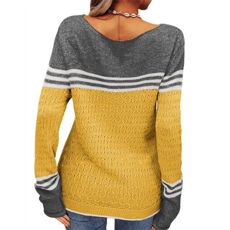 MKLEKYY Sweaters for Dogs Women's Casual Crew Neck Matching Striped Pullover Sweater