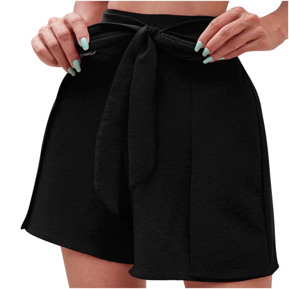 Tbopshirt High Waisted Shorts Women's High Waist Shorts Wide Leg Pants Casual Loose Shorts Belt