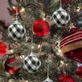 thumbnail image 7 of 6 Pieces 2.76in Christmas Hanging Ball Ornaments Black and White Buffalo Plaid Xmas Ball Christmas Tree Hanging Ornaments Hanging Crafts for Party Decoration, 7 of 7