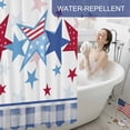 thumbnail image 6 of 4th of July Shower Curtain, 48" x 72", Patriotic Independence Day American Flag Star Blue Plaid Waterproof Bathroom Curtain Washable Shower Curtain Set with 12 Hooks, 6 of 9