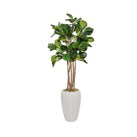 Vintage Home Artificial Faux Fig Tree 76.5'' Large Fake Plant Vintage Real Touch for Indoor Home and Office Accent Décor with Eco Planter