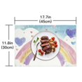 Fenyluxe Rainbow Hearts Clouds Fabric Placemats Set of 4, Washable