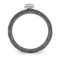 thumbnail image 2 of Sterling Silver Diamond Stackable Expressions Ruthenium Plated Heart Ring (2.3mm) - Size 6, 2 of 3