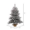thumbnail image 2 of Vickerman 36" Flocked Anoka Pine Artificial Christmas Tree, Clear Lights, 2 of 3