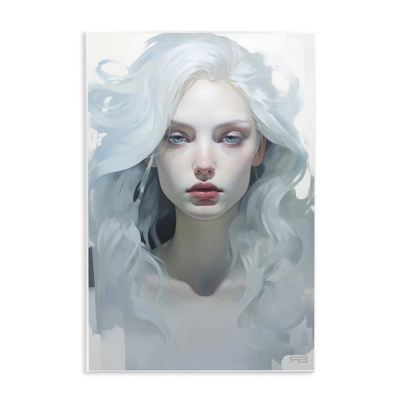 Stupell Industries Flowing Hair Visage Novelty Painting Unframed Art Print Wall Art, 10 x 15