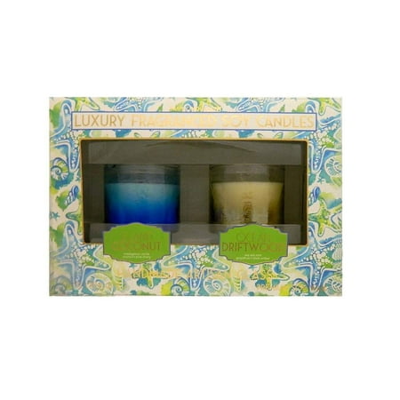 Soy Candles 2Pk Island Coconut + Ocean Driftwood Non Toxic Clean