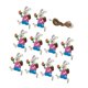 thumbnail image 5 of 10 adornos colgantes de madera de conejito de Pascua para decoración de Pascua. Rosado, 5 of 9